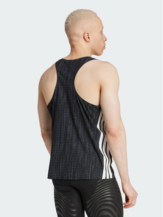 adidas adidas Tank top Adizero Running Szary ciemny Slim Fit