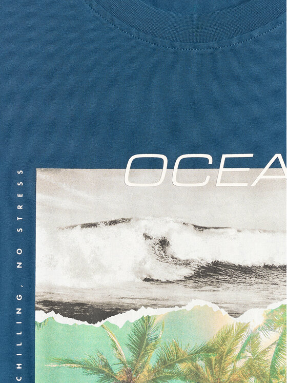 4F 4F T-Shirt SUMMER CODE Turkusowy Regular Fit