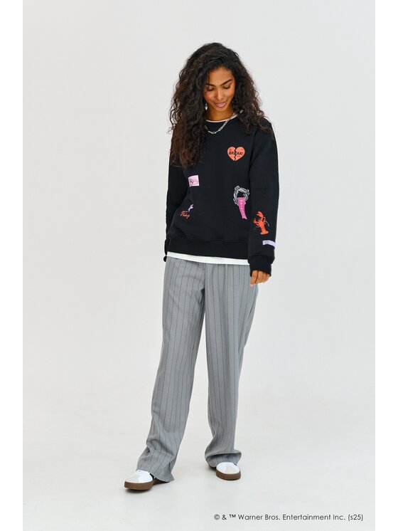 NAOKO NAOKO Bluza Friends Czarny Regular Fit