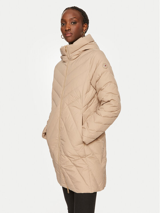 Tommy Hilfiger Tommy Hilfiger Daunenjacke Chevron WW0WW42622 Beige Regular Fit