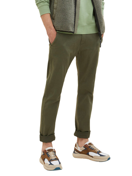 Tom Tailor Hlače iz tkanine 1033877 Zelena Regular Fit