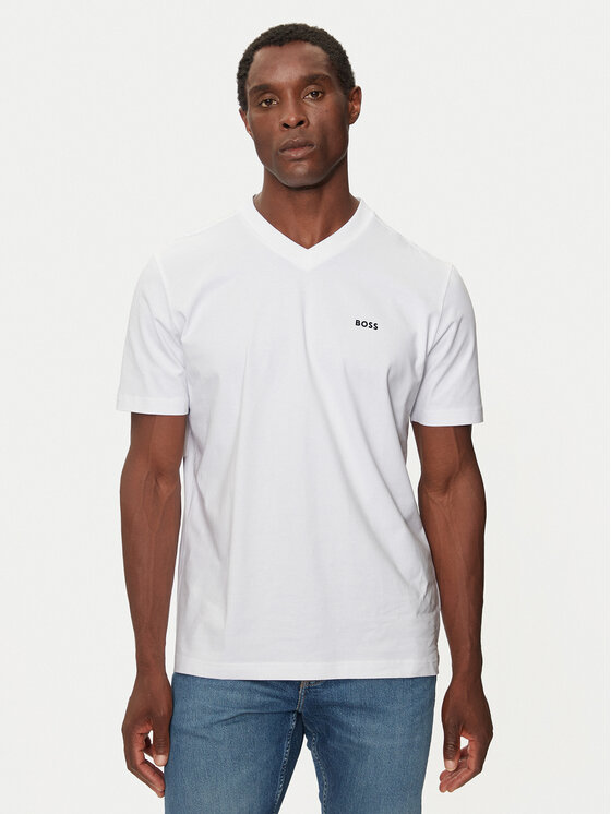 BOSS Boss Marškinėliai Tee V 50506347 Balta Regular Fit