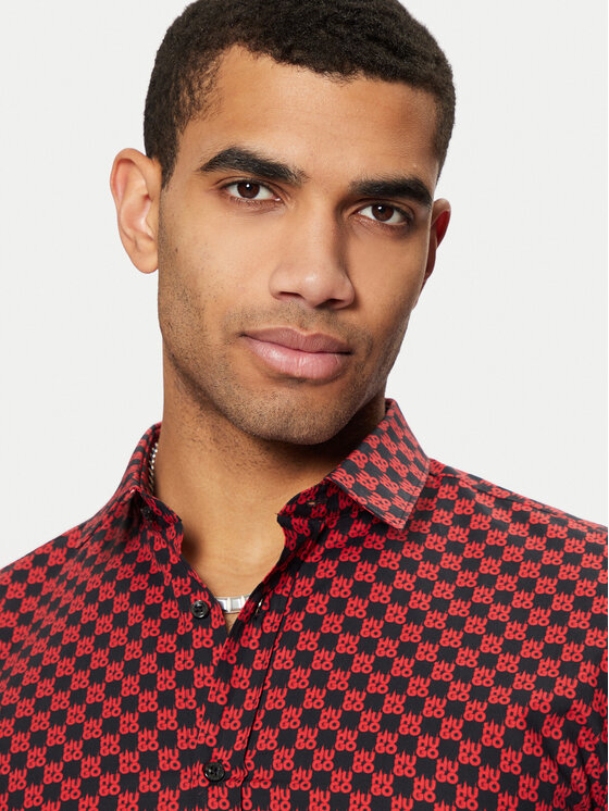 HUGO HUGO Koszula Elisha02 50534076 Czerwony Extra Slim Fit