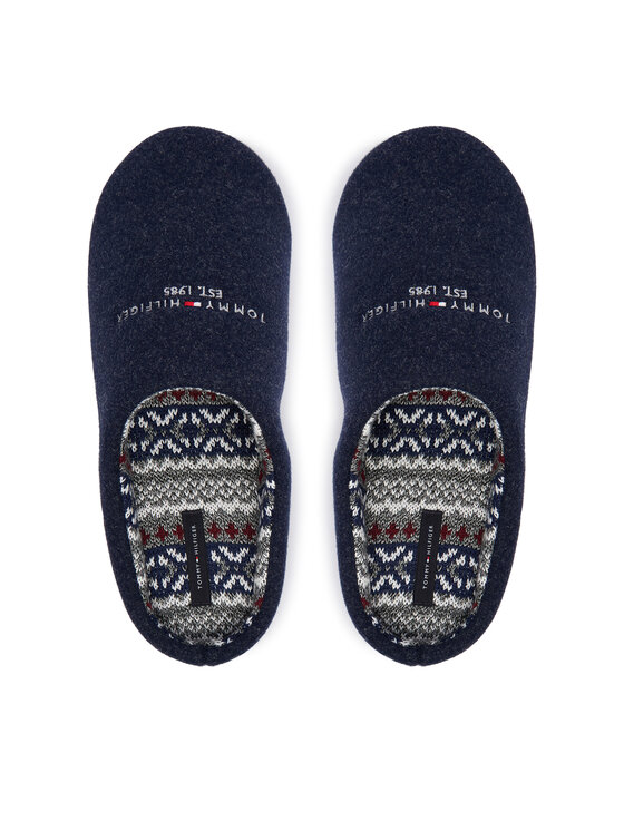 Tommy Hilfiger Tommy Hilfiger Kapcie Felt House Shoe FM0FM06017 Granatowy