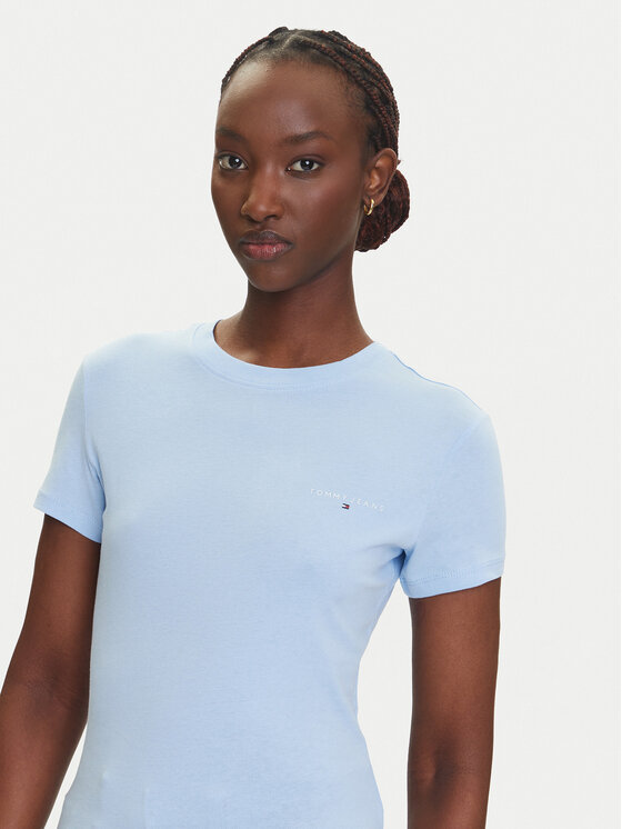 Tommy Jeans Tommy Jeans Tričko Linear DW0DW21164 Modrá Slim Fit