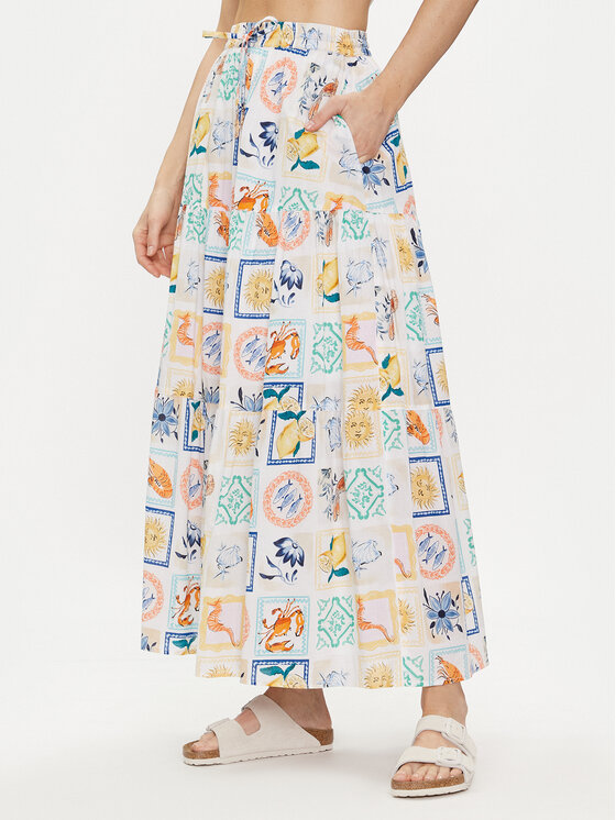 Seafolly Fustă maxi Wish You Were Here 55178-SK Colorat Regular Fit