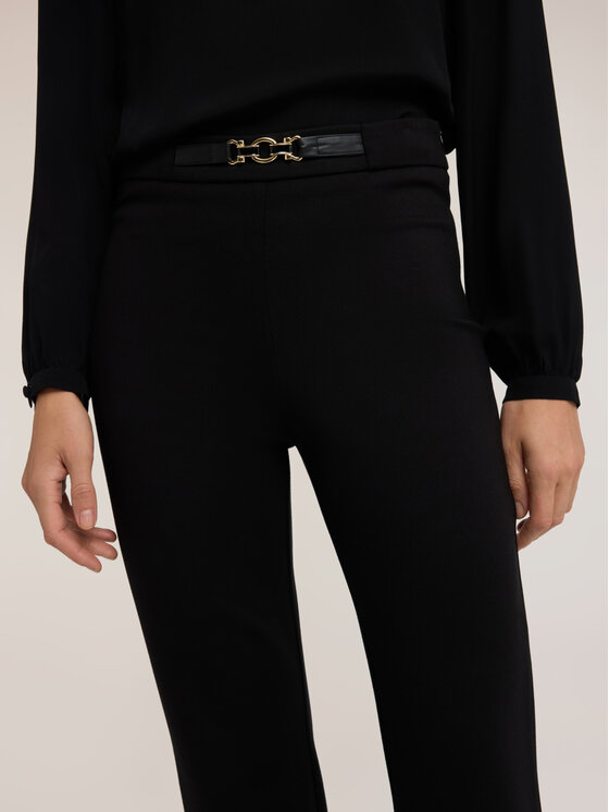 Motivi Motivi Spodnie materiałowe P05IQ004850N033 Czarny Flare Fit