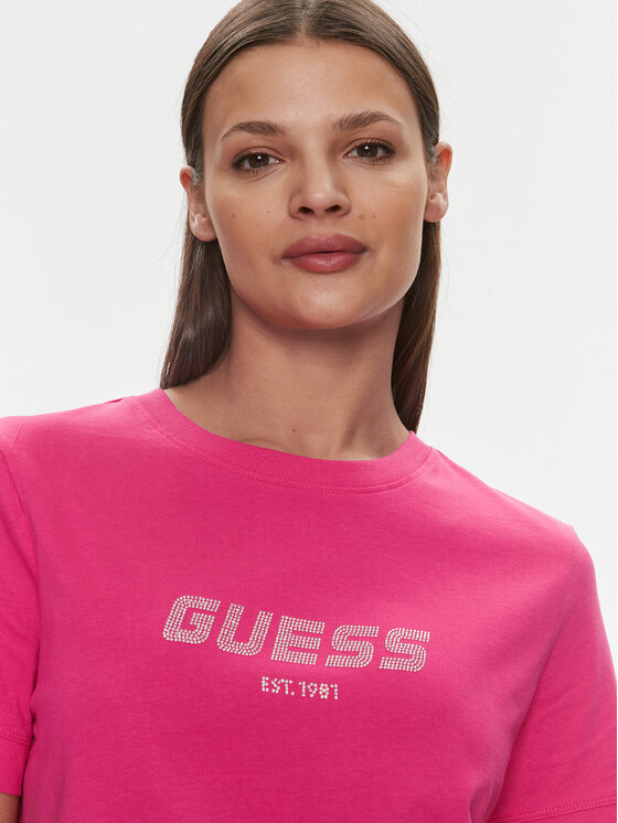 Guess Guess Тишърт Eleanora V4RI10 K8HM4 Розов Regular Fit