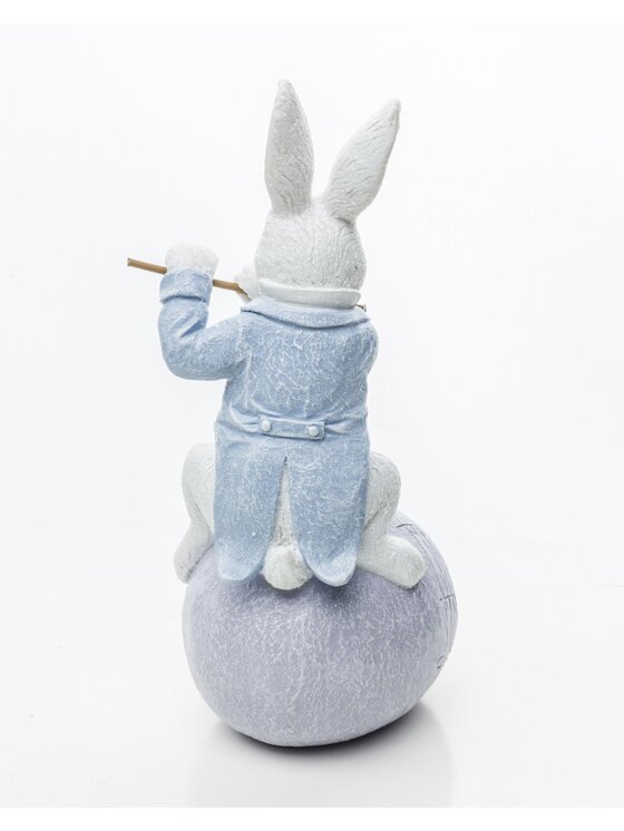 MIAhome MIAhome Figurka królik MUZYK 18x7x9 cm FLECISTA Kolorowy