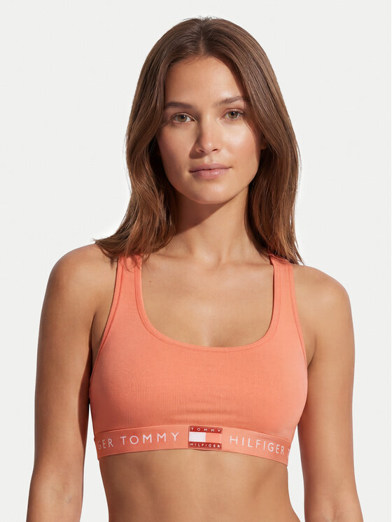 Tommy Hilfiger Tommy Hilfiger Сутиен-топ Heritage Logo Underband Racerback Bralette UW0UW06221 Оранжев