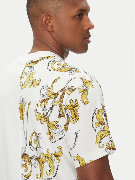 Versace Jeans Couture Versace Jeans Couture Marškinėliai 78GAH609 Balta Regular Fit