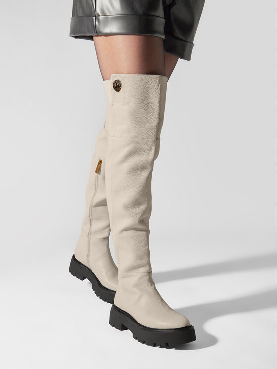 Kurt Geiger Kurt Geiger Kozaki 225-Shoreditch Otk Chunky 655110109 Biały