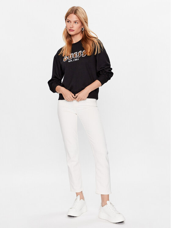 Guess Guess Bluza W3YQ13 K8802 Czarny Relaxed Fit