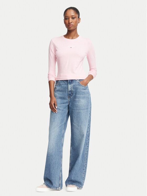 Tommy Jeans Tommy Jeans Bluza Classic Logo DW0DW23248 Svetlo rožnata Slim Fit