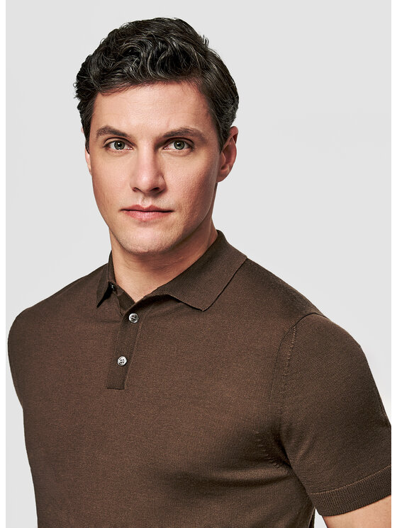 Pako Lorente Pako Lorente Polo P26SP-TX-011 Brązowy Classic Fit