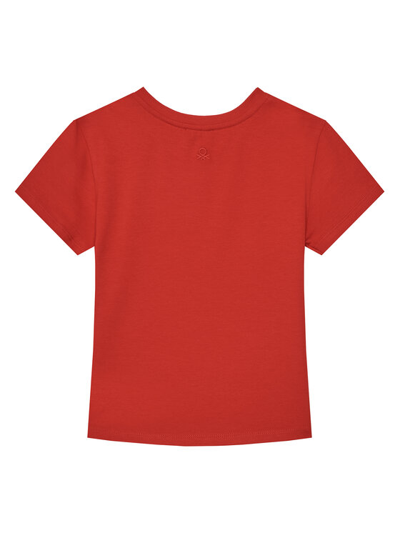 United Colors Of Benetton United Colors Of Benetton T-shirt 3P4ZC10O0 Crvena Slim Fit