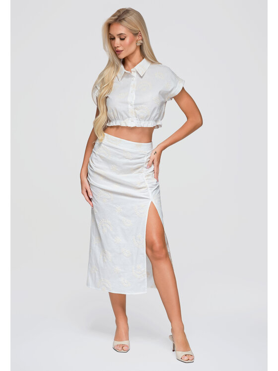 Ombre Ombre Koszula OW-SH-E0066 Biały Loose Fit