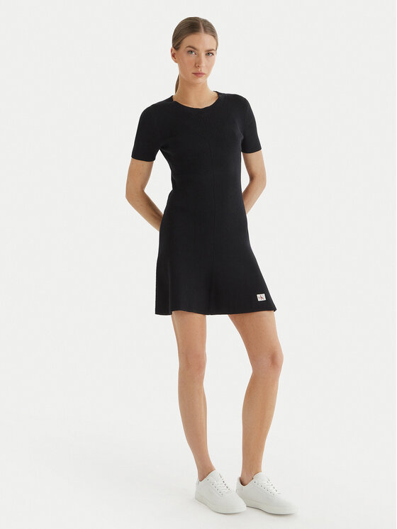 Calvin Klein Jeans Calvin Klein Jeans Úpletové šaty LV047F325G Černá Slim Fit