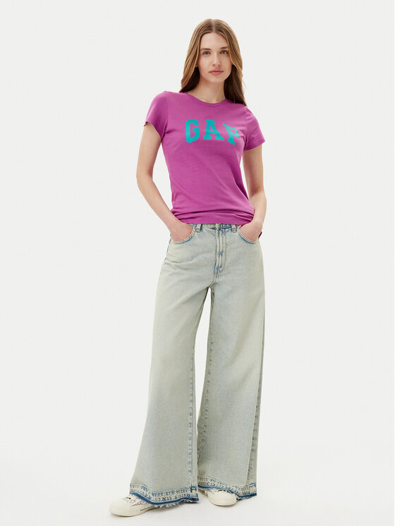 Gap Gap T-Shirt 776775-07 Fioletowy Regular Fit