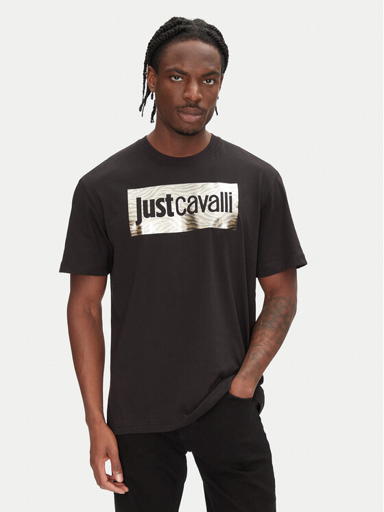 Just Cavalli Just Cavalli T-Shirt 78OAHT15 Černá Regular Fit