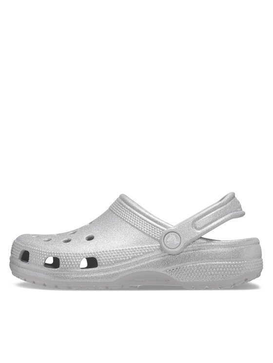 Crocs Crocs Klapki Classic Glitter Clog 205942 Srebrny