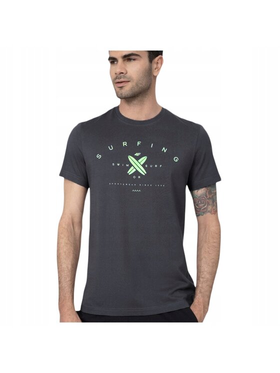 4F 4F T-Shirt TTSHM366 Szary Comfortable Fit