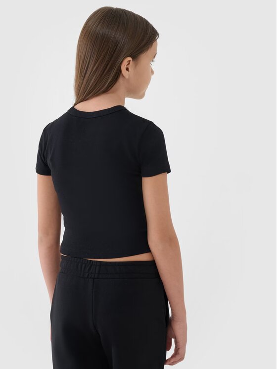 4F 4F T-Shirt 4FJWSS25TTSHF1852-20S Czarny Slim Fit