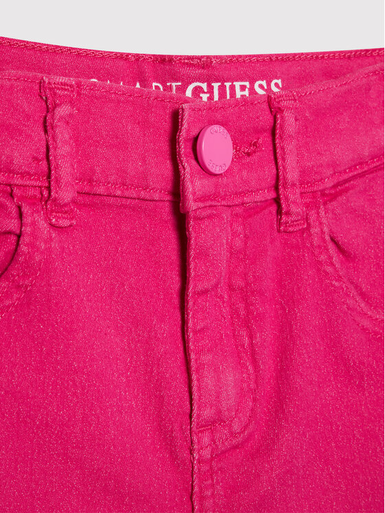 Guess Guess Szorty jeansowe J2RD12 WE5X0 Różowy Regular Fit