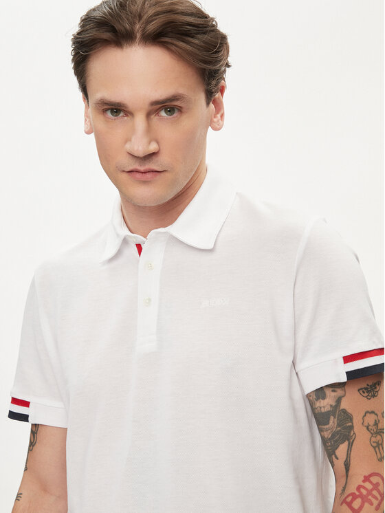 Geox Geox Polo M4510L T2649 F1492 Biały Regular Fit