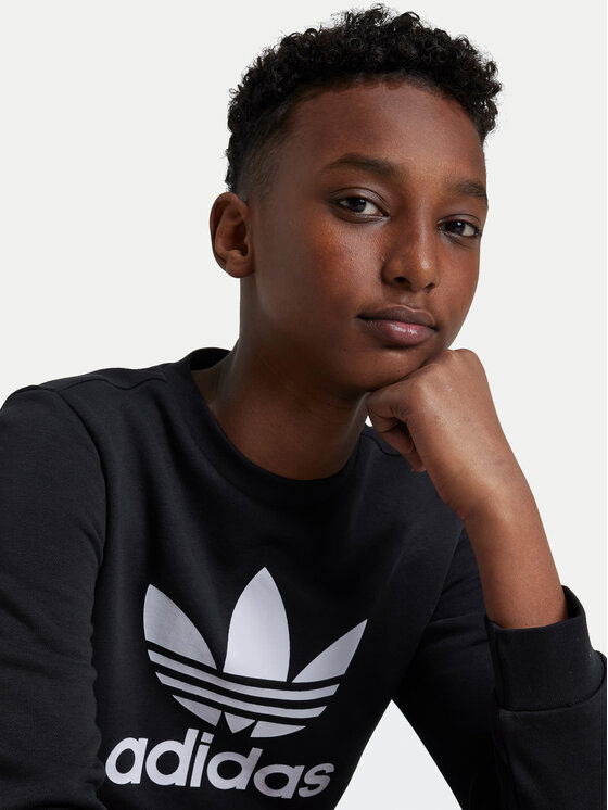 adidas adidas Mikina Trefoil IY7435 Čierna Regular Fit