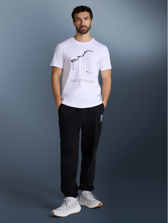 4F 4F T-Shirt BRIGHT TRACK Biały Regular Fit