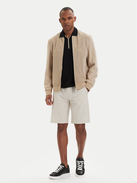 KARL LAGERFELD KARL LAGERFELD Bőrkabát 555011 562411 Bézs Regular Fit