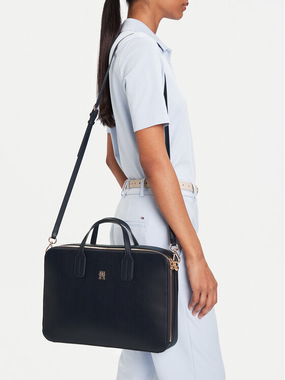 Tommy Hilfiger Tommy Hilfiger Taška na laptop Th Icon Laptop Bag AW0AW18004 Tmavomodrá