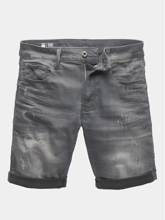 G-STAR G-Star Raw Szorty jeansowe 3301 D10481-6132 Szary Slim Fit