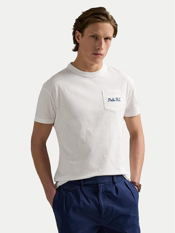 Polo Ralph Lauren Polo Ralph Lauren T-Shirt 710969631001 Λευκό Custom Slim Fit