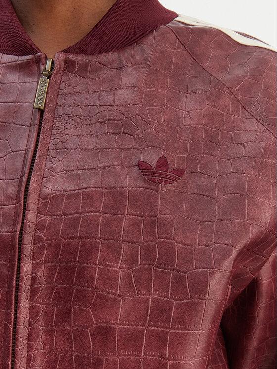 adidas adidas Geacă din imitație de piele Pleather KD8792 Vișiniu Oversize