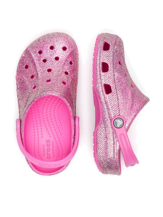 Crocs Crocs Şlapi BAYA GLITTER CLOG T 207014-7AA Roz