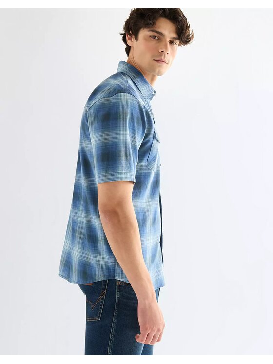 Wrangler Wrangler Koszula SS WESTERN SHIRT Niebieski Regular Fit