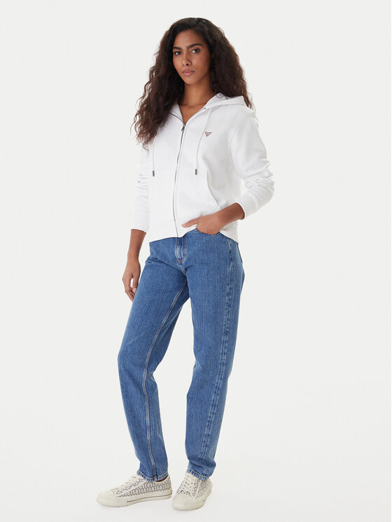 Guess Jeans Guess Jeans Bluza W4YQ03 KC811 Biały Regular Fit