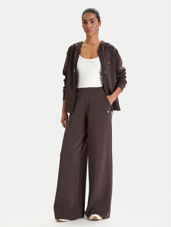 Guess Guess Majica dugih rukava V4YQ06 KCAY2 Smeđa Regular Fit