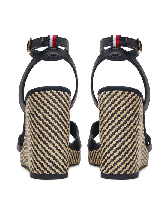 Tommy Hilfiger Sandalen Im Raffia Sandal FW0FW08224 Dunkelblau Modivo