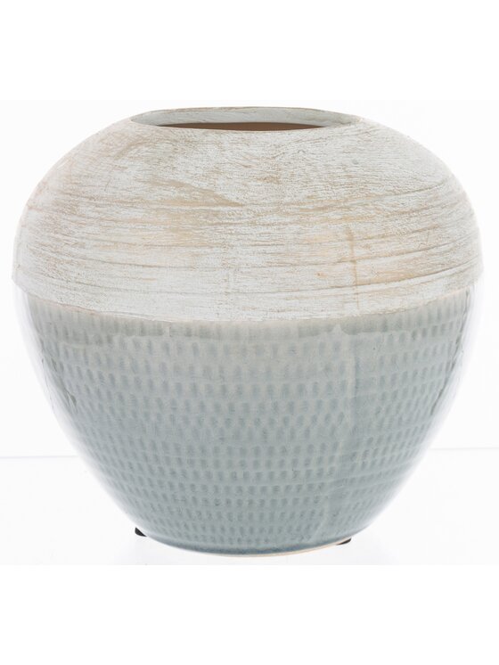 MIAhome MIAhome Wazon ceramiczny niebiesko-biały 16,5x18,5x18,5 cm SASSARA Kolorowy