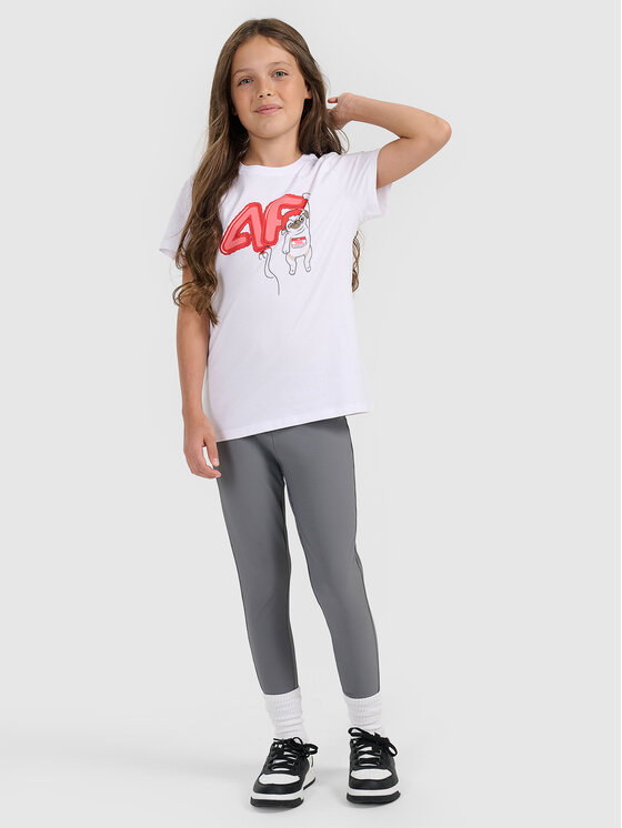 4F 4F T-Shirt CHRISTMAS DROP Biały Regular Fit
