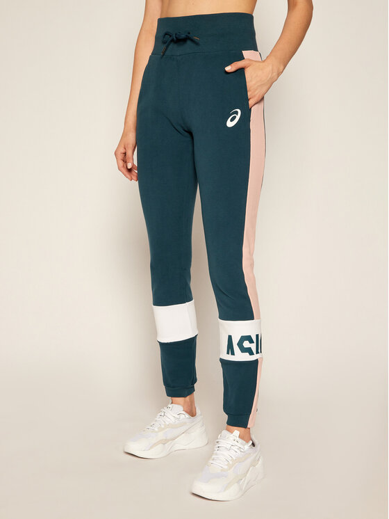 Asics Pantaloni da tuta Colorblock 2032B692 Blu Slim Fit Modivo