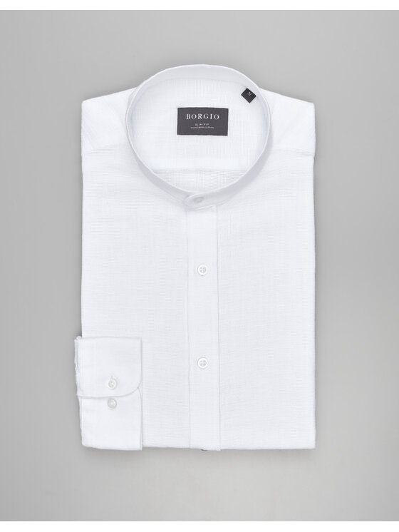 Borgio Borgio Koszula limido_00556 Biały Slim Fit