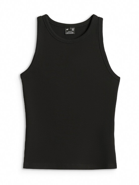 4F 4F Tank top ESSENTIAL Czarny Slim Fit