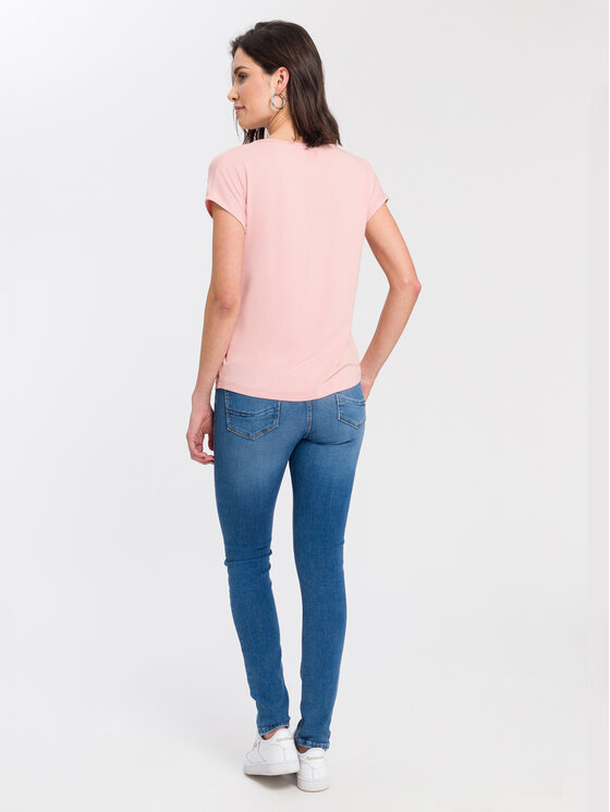 Cross Jeans Cross Jeans T-Shirt 55922-520 Różowy Regular Fit