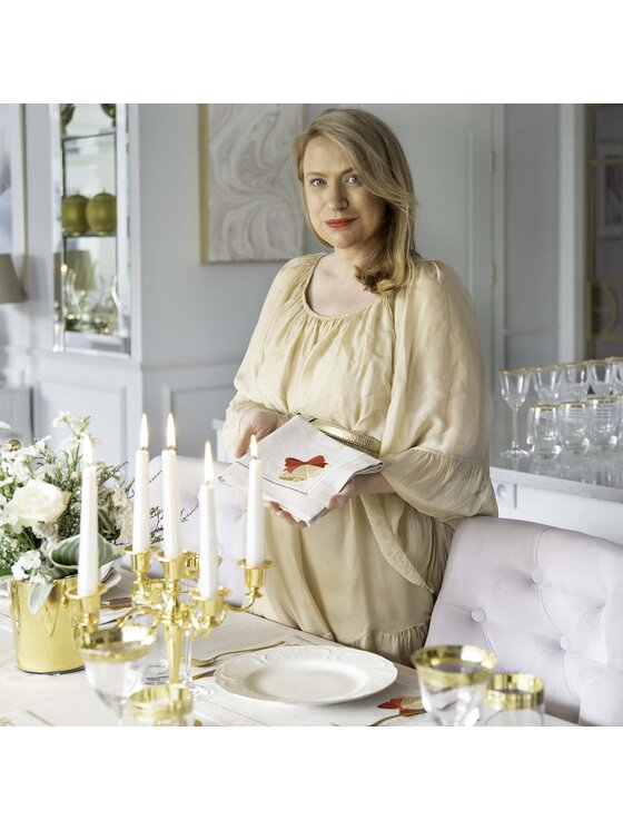 Roseberry Home Roseberry Home Podkładka na stół Jingle Bells Mirha Beżowy