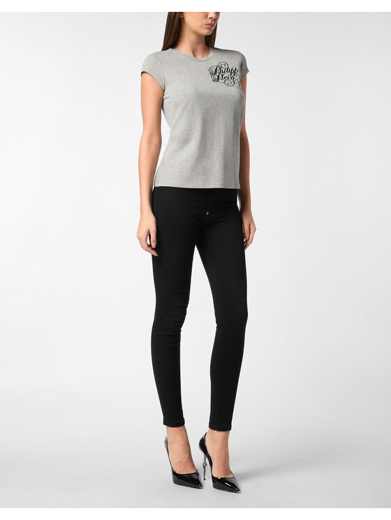 PHILIPP PLEIN PHILIPP PLEIN T-Shirt 27361 Biały Skin Tight Fit