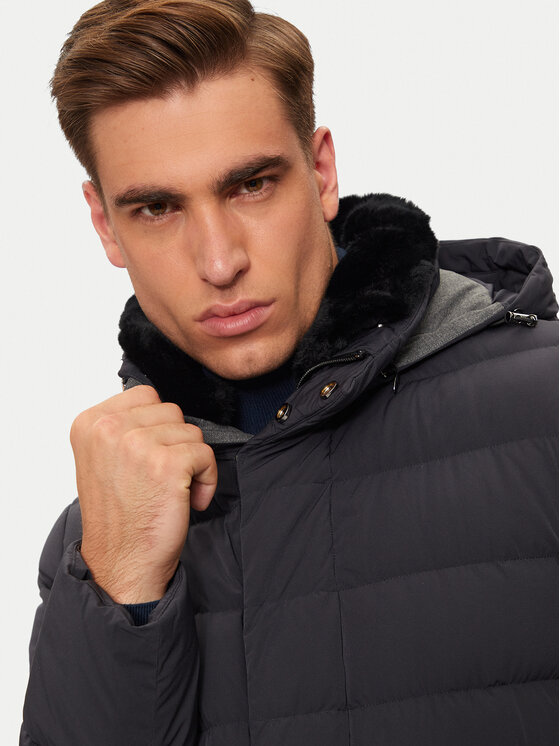 Hetregó Hetregó Пухено яке William 8N435R Сив Regular Fit